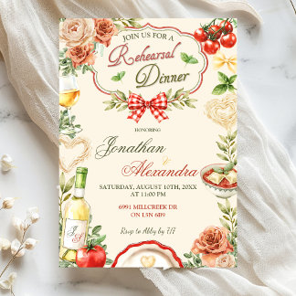 Invitation au dîner de répétition italien