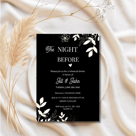 Invitation au dîner de répétition la veille