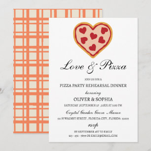 Invitation au dîner de répétition Love & Pizza