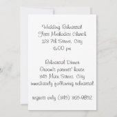 Invitation au dîner de répétition Mariage (Dos)