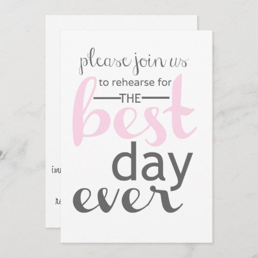 Invitation au dîner de répétition Mariage (Devant / Derrière)