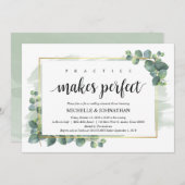 Invitation au dîner de répétition Mariage Eucalypt (Devant / Derrière)