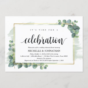 Invitation au dîner de répétition Mariage Eucalypt