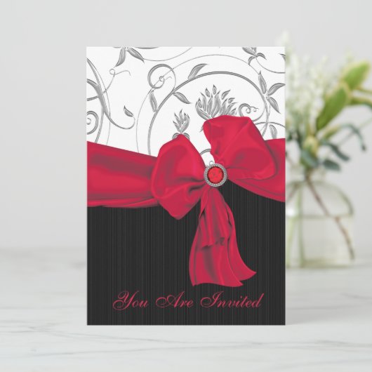 Invitation au dîner de répétition Mariage Ruby Red (Debout devant)