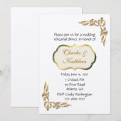 Invitation au dîner de répétition Pearl and Gold (Devant / Derrière)