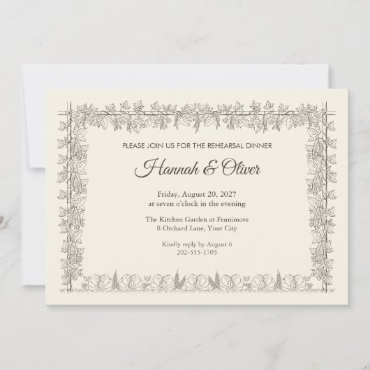 Invitation au dîner de répétition Potager Beanpole (Devant)