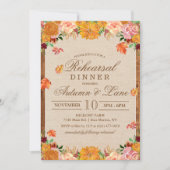 Invitation au dîner de répétition rustique d'autom (Devant)