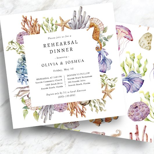 Invitation au dîner de répétition sur la plage