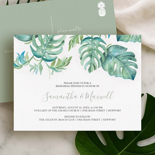 Invitation au dîner de répétition sur le thème des