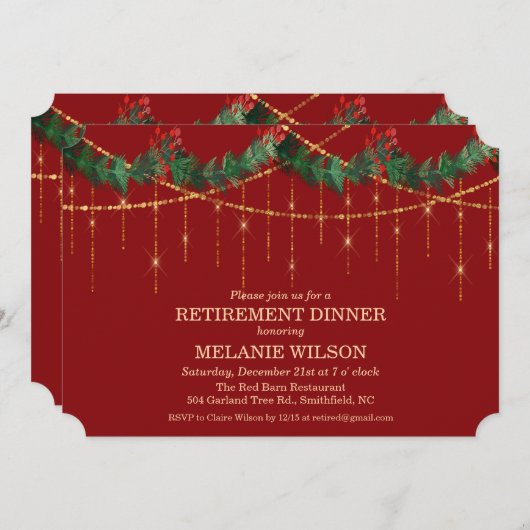 Invitation au dîner de retraite des Fêtes (Devant / Derrière)