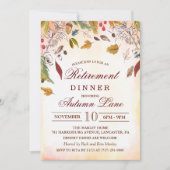 Invitation au dîner de retraite Feuilles d'automne (Devant)