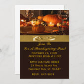 Invitation Au Dîner De Thanksgiving (Devant / Derrière)