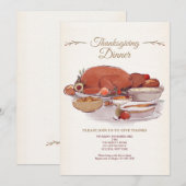 Invitation Au Dîner De Thanksgiving (Devant / Derrière)