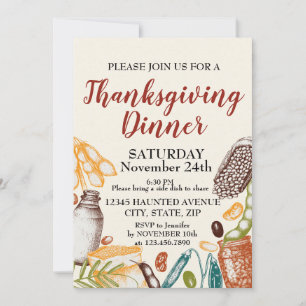 Invitation Au Dîner De Thanksgiving