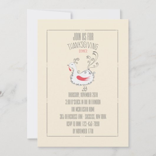 Invitation au dîner de Thanksgiving (Devant)