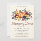 Invitation au dîner de Thanksgiving à la citrouill (Devant)
