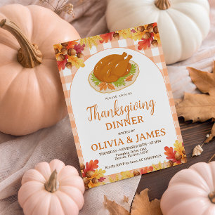 Invitation au dîner de Thanksgiving à la dinde rôt