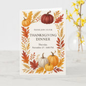 Invitation au dîner de Thanksgiving Aquarelle Citr (Fleur jaune)