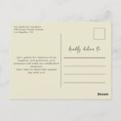 Invitation au dîner de Thanksgiving arches florale (Dos)