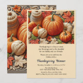 Invitation au dîner de Thanksgiving Automne Citrou (Devant / Derrière)