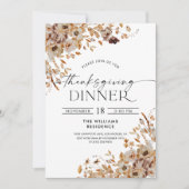 Invitation au dîner de Thanksgiving aux feuilles d (Devant)