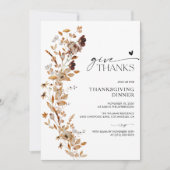 Invitation au dîner de Thanksgiving aux feuilles d (Devant)