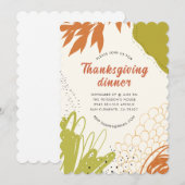 Invitation au dîner de Thanksgiving aux feuilles d (Devant / Derrière)