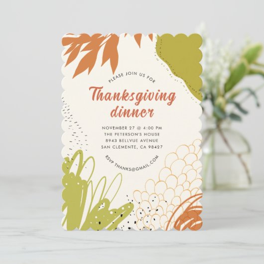 Invitation au dîner de Thanksgiving aux feuilles d (Debout devant)