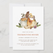 Invitation au dîner de Thanksgiving avec citrouill (Devant)