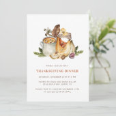 Invitation au dîner de Thanksgiving avec citrouill (Debout devant)