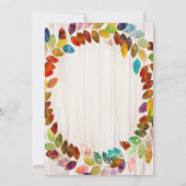 Invitation au dîner de Thanksgiving avec feuilles  (Dos)