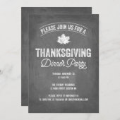 Invitation au dîner de Thanksgiving de Chalkboard (Devant / Derrière)