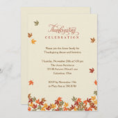 Invitation au dîner de Thanksgiving de Fall Leaves (Devant / Derrière)