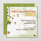 Invitation au dîner de Thanksgiving des Feuilles d (Devant / Derrière)