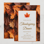 Invitation au dîner de Thanksgiving des feuilles d (Devant / Derrière)