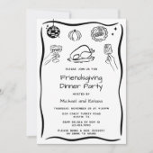 Invitation au dîner de Thanksgiving griffonnée à l (Devant)