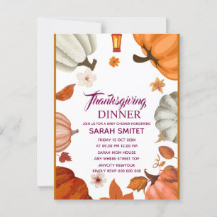 Invitation au dîner de Thanksgiving Invitation à