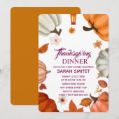 Invitation au dîner de Thanksgiving | Invitation à (Devant / Derrière)