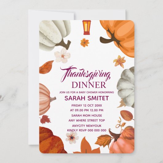 Invitation au dîner de Thanksgiving | Rassemblons- (Devant)