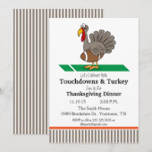 Invitation au dîner de Thanksgiving Touchdowns & d (Devant / Derrière)