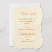 Invitation au dîner de Thanksgiving Vintage Turkey (Dos)