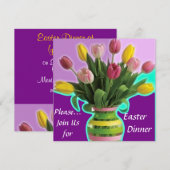 Invitation Au Dîner Des Tulipes De Pâques (Devant / Derrière)