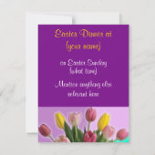 Invitation Au Dîner Des Tulipes De Pâques (Dos)