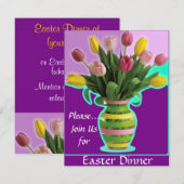 Invitation Au Dîner Des Tulipes De Pâques (Devant / Derrière)