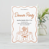 Invitation au dîner dessinée à la main (Debout devant)