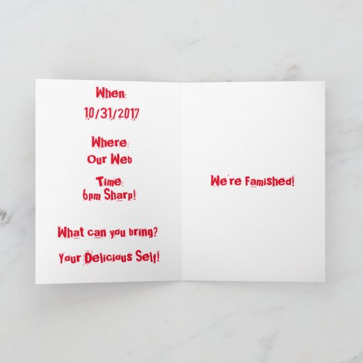 Invitation au dîner d'Halloween Spider (Intérieur)