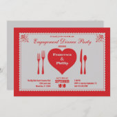 Invitation au dîner Fiançailles Big Heart (Devant / Derrière)