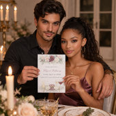 Invitation au dîner floral rose