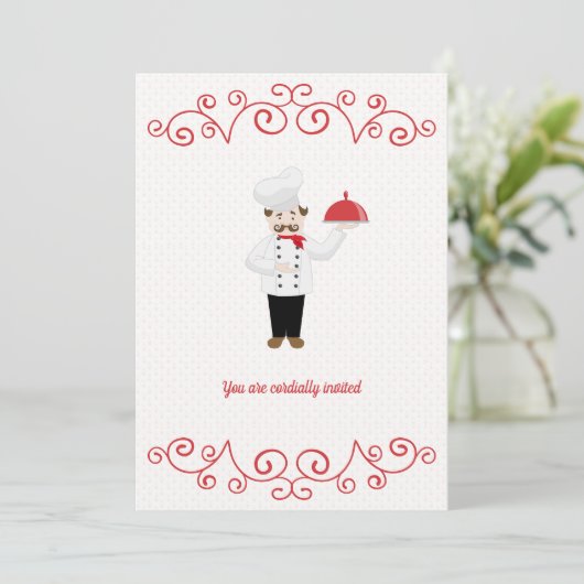Invitation Au Dîner Formel Inspiré Par Le Chef (Debout devant)