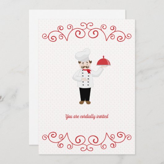 Invitation Au Dîner Formel Inspiré Par Le Chef (Devant / Derrière)